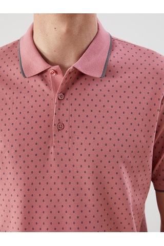 Lcwaıkıkı Classic Pembe Polo Yaka Kısa Kollu Desenli Pike Erkek Tişört