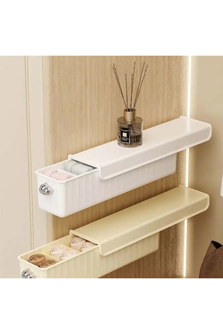 Hangfox 6 Bölmeli Dayanıklı Plastik Organizatör, 34.5x9.5x9 Cm, Taşınabilir Kollü Kapaklı, Ev/ofis/seyahat İçin Eşya Düzenleyici Beyaz