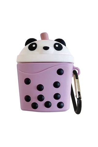 Bipower Airpods 1-2 Uyumlu Kılıf Bear Tea Mor