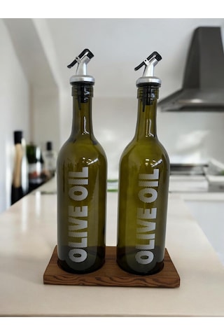 Selka Home 2' Li Ahşap Stant Olıve Oıl Yağlık 750 Ml 001