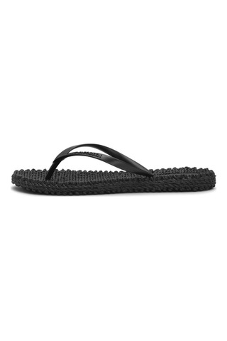 Ilse Jacobsen Black Cheerful02 - Siyah Düz Parmak Arası Terlik-6953 Siyah