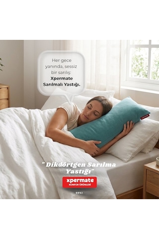 Xpermate Sarılma Yastığı, Bacak Arası Yastığı Dikdörtgen Açıkmavi
