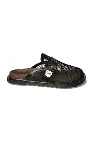 Fox Shoes Y250505015 Siyah File Önü Kapalı Kadın Terlik Siyah