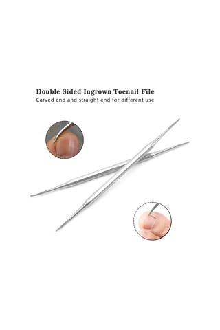 Qingmipy "çift Uçlu Tırnak Törpüsü - Batık Tırnak Temizleme Aleti, Paslanmaz Çelik Profesyonel Set"