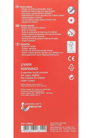Faber-castell Karton Kutu Renkli Boya Kalemi, 12 Renk, Yumuşak Ve Canlı Renkler, Kolay Açılır, Kırılmaya Dayanık Genel
