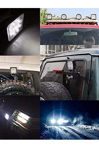 22w Kare 9 Ledli Sis Farı Off Road Çalışma Tekne Lambası