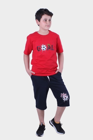Fyk Kids Erkek Çocuk Alt-üst Kapri-tişört Takım Kırmızı