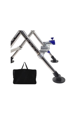 Ayt Sunup Sn-25796 Metal Balıkçı Taburesi Katlanabilir Taşınabilir Ayarlanabilir Katlanır Tabure 50x32cm Gri