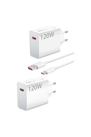 Zenvia 120 Watt Turbo Hızlı Şarj Aleti Seti Hızlı Şarj Adaptörü Beyaz Znv2026