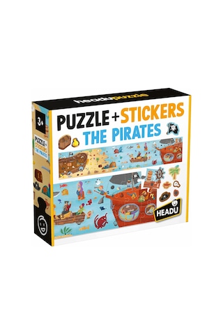 Headu Puzzle + Stickers The Pirates +3 Yaş