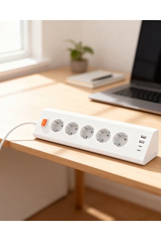 Akıllı Priz Termal Korumalı 5 Li Priz 3680w Led Işıklı Çoklu Çoklu Akım Prizi Usb Usb-c 0.2 M