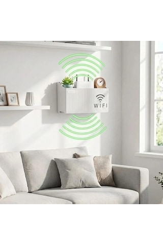 Duvar Tipi Wi-fi Modem Saklama Kutusu Beyaz Kablo Düzenleyici Router Raf Organizer Çok Renkli