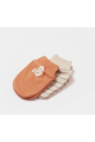 Biorganic Cool Lines Bunny 2'li Bebek Eldiveni 72219 Bej - Hardal