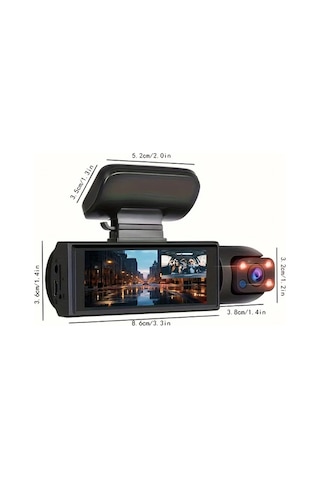 Xuweiwei Dual Kamera Araba Kamerası 1080p On 480p Iç Görüş Ir Gece Görüşü Döngü Kayıt M8 32g Card