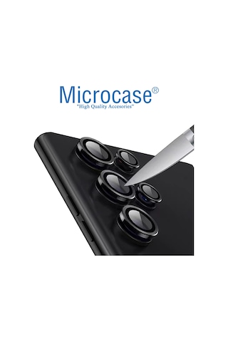 Samsung Uyumlu S23 Ultra Kamera Lens Koruyucu Halka Set Gümüş AL8114