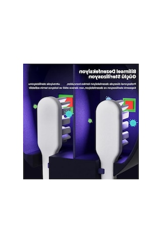 Şarj Edilebilir Diş Fırçası Tutacağı Ve Uv Sterilizatör, 1800mah Açık Bej