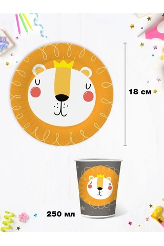 Nd Plej Tek Kullanımlık Tabaklar-bardaklar - Happy Zoo, Hayvanlar 74662867 30