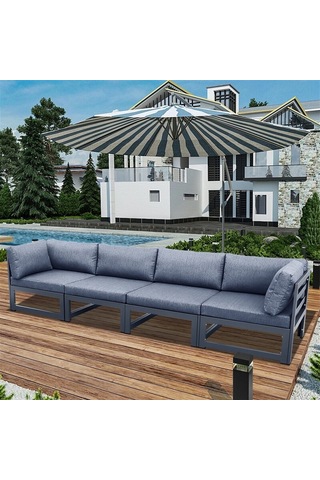 Royal Metal Bahçe Oturma Grubu Antrasit