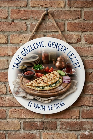 Gözleme Temalı Börekçiler Kahvaltıcılar Cafeler İçin Ahşap Duvar Kapı Dekoratif Süs Tablo