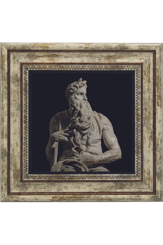Musa'nın Hükmü Heykeli Heykeltıraş: Michelangelo Baskılı Taş Tablo 25x25