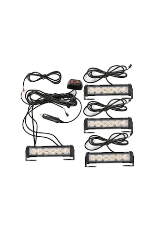 4 Lü Sarı Çakar Lamba Seti Power 12-24 Volt Uyarı Işığı