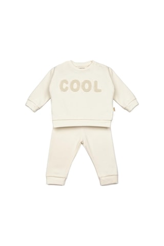 Babycosy Organic Wear Bebek Alt Üst Takım %95 Organik Pamuk - %5 Elastan, Bebek Yenidoğan - Csyr4517 Ekru