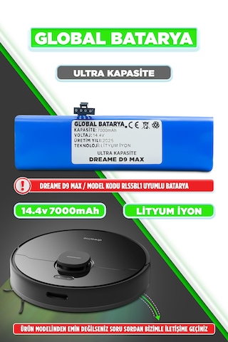 Dreame D9 Max Uyumlu Batarya 7000mah
