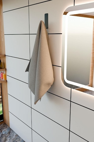 Siyah 4'lü Yapışkanlı Askılık Kapı Arkası Bornoz Askısı Banyo Mutfak Havlu Askısı Mt75sd Çok Renkli