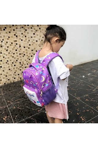 Okula Dönüş Çocuklar Anaokulu Sırt Çantası Çocuk Erkek Kız Karikatür Unicorn Sırt Çantası Okul Kitap Çanta Mor Pmqxbu Mor