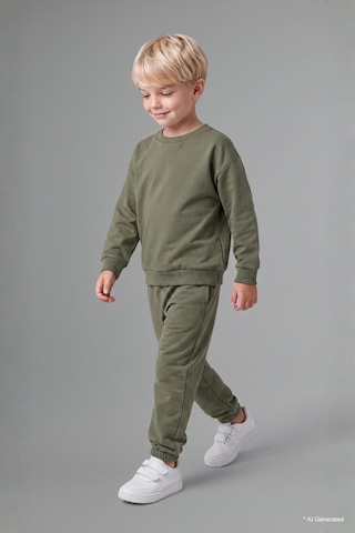 Defacto 2li Uzun Kollu Sweatshirt Elastik Belli Eşofman Altlı Haki Takım Erkek Bebek H5617a526aukh458 Haki-kh458