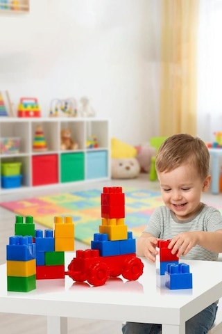 120 Parça Rulo Kutulu Renkli Geometrik Şekilli Eğitici Ve Öğretici Yapı Blokları Oyun Seti
