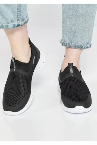 Kadın Erkek Unisex Ortopedik Bağcıksız Nefes Alabilen Hafif Yürüyüş Sneaker Spor Ayakkabı 36 37... Siyah Beyaz
