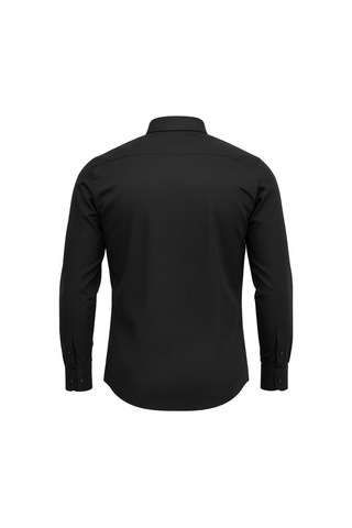 Plus Scorpion Erkek Klasik Slim Fit Gömlek Nefes Alan Kumaş, Şık Ofis Gömleği, Beyaz/siyah Siyah