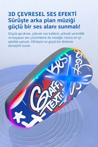 Syk-15 Bluetooh 5.4 Motosiklet Kask Kulaklık Intercom Rgb Işıklı Motorsiklet Interkom