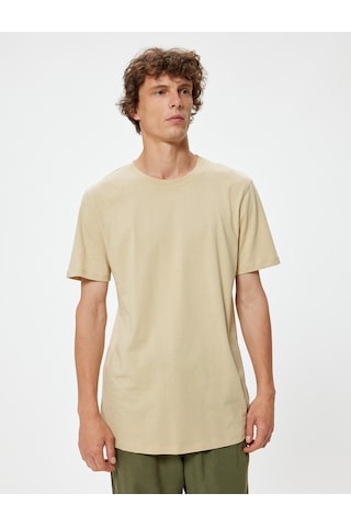 Koton Basic Tişört Slim Fit Bisiklet Yaka Kısa Kollu Bej 4sam10842hk Ekru