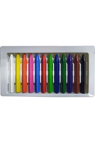 Üçgen Mum Boya 12 Li 1 Paket 12 Renk Üçgen Mumboya Elleri Kirletmeyen Yıkanabilir Silinebilir Karton Kutu