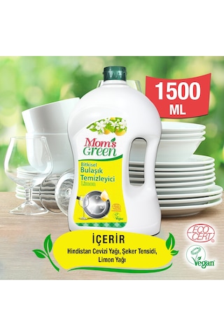 Mom's Greent Bitkisel Elde Bulaşık Temizleyici Limon 2 x 1500 ML