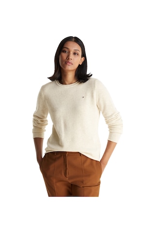 Tommy Hilfiger Soft Wool C-nk Sweater Kadın Bej Kazak - Ww0ww40264 Bej