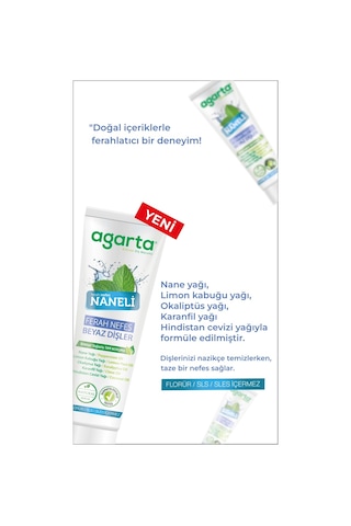 Agarta Doğal Diş Macunu 100ml Naneli 2 Li Set Beyazlık