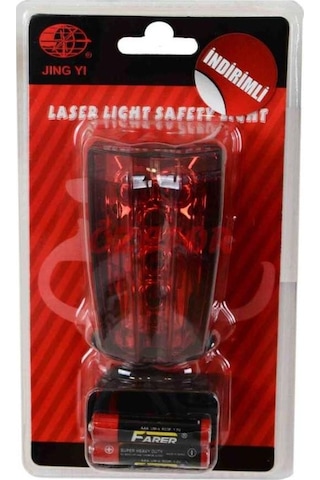 Arka Stop Lazer 5 Led Li - 3 Fonksiyonlu - Su Geçirmez Pil Dahil Jy-2l-a Kırmızı