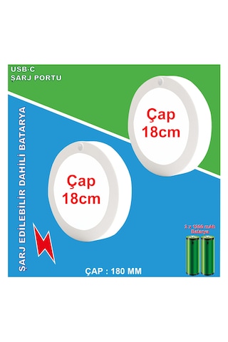 Greentech Şarjlı Hareket Sensörlü Led Aydınlatma / GT-CL05-2 Adet