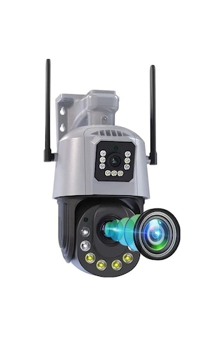 36x Optik Zoomlu Ptz Çift Kameralı Ev Ofis Tarla Kablosuz 6mp 4k Wifi Kamera