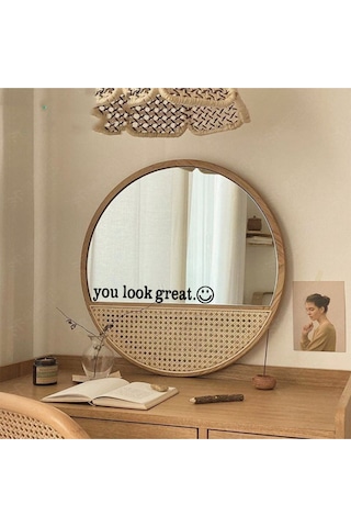 Be Happy You're Beautiful You Look Great Dekoratif Duvar Ayna Cam Dekor Yazı Sticker 3'lü