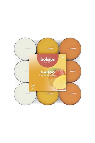 Kokulu Tealight Mum, Mango Kokulu, Karışık Renkli, 18'li Paket, 3,5 Saatlik Yanma Süresi - Ev Mumu - İç Dekorasyon Genel