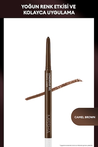 Pürüzsüz Uygulanan Jel Dokuda Kalem Eyeliner Missha Longwear Gel Pencil Liner (Camel Brown) 0.14g