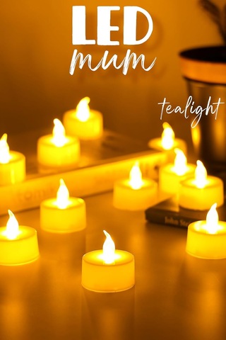 12 Adet Led Mum Tealight Mini Dumansız Pilli Alevli Dekoratif Yapay Mum Işıldak Beyaz 1036-2