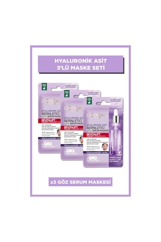 L'Oréal Paris Revitalift Filler Serinletici Göz Serum Maskesi 3'lü Set