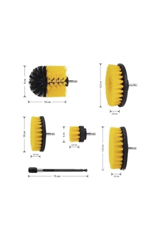 Livx Hygiene Matkap Ucuna Takılan Profesyonel Temizlik Fırçası 5 Parça Ve 15 Cm Uzatma Çubuğu Sarı Muf-01 Sku: Smgstk8b5cbb2279