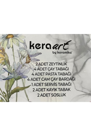 Keramika Ege Bulut 19 Parça Kahvaltı Takımı Çiçekli