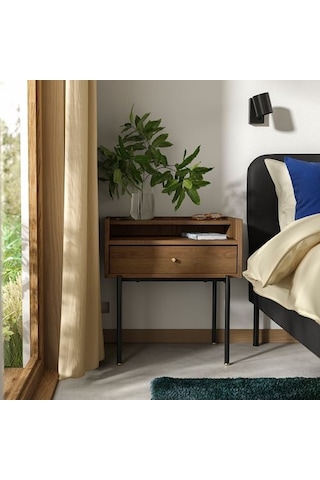 Ikea Rådmansö Komodin, Kahverengi Ceviz Görünüm, 54x38x58 Cm